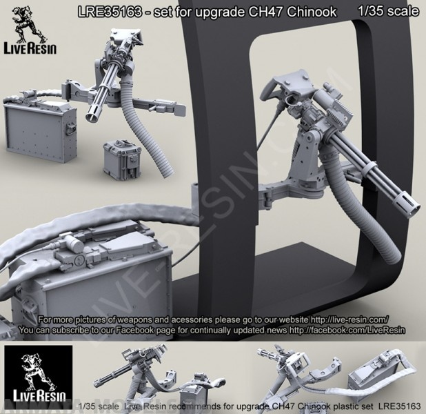 LRE35163 Пулеметная установка M134D в проем двери вертолета CH47 Chinook Для моделей 1/35 Trumpeter 05105 CH-47D CHINOOK modeland all other  Chinook CH-47D/F/G / MH-47E conversions