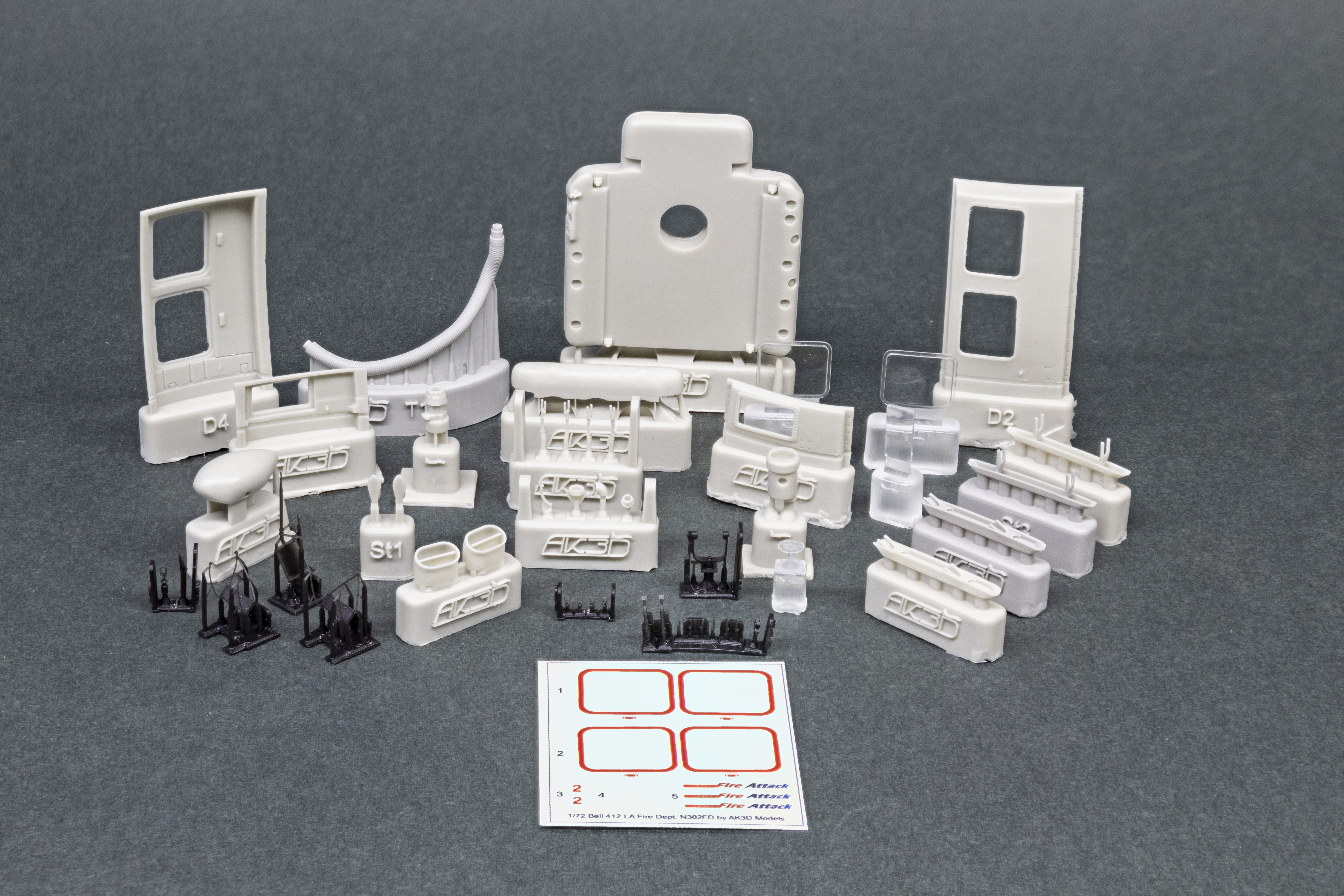 72-AE001 Bell 412 N302FD, набор детализации экстерьерa 1/72 AK3D models