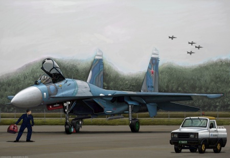 03909 Самолет  Су-27 (Flanker B) - ранний Trumpeter