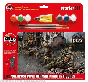 A55210 Подарочный набор фигур  Германских солдат -  WWII German Infantry Multipose Starter Set