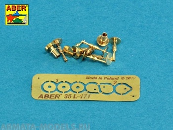 ABR-35-L-171  Дополнения для  Set of gun barrel tips for MG 08 x3 pcs. And barrel tips for MG 08/15 x 3 pcs. универсальный набор 1/35