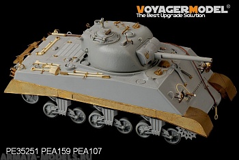 PEA159 Набор фототравления для 1/35 WWII USMC M4A2 Mid Tank Late Version Side Skirts (For DRAGON Kit)
