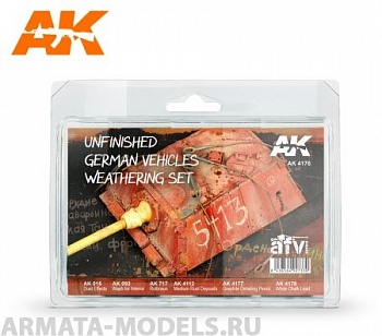 AK4176 Набор для везеринга UNFINISHED GERMAN VEHICLES WEATHERING SET