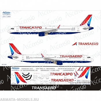 321-010 Декаль для самолета Airbus A321 Трансаэро 2015 1/144