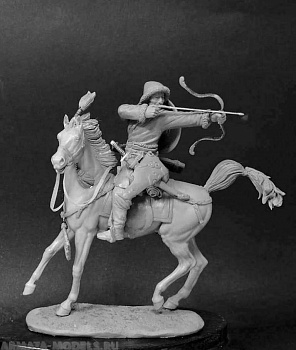 CHM-54275. Конный монгольский лучник, 13 век.  54 мм. Материал - смола.