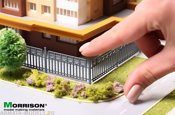 009zp011  Модель садово-паркового забора. H=2см./Общая длина набора 70см.