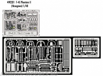 49231 Фототравление F-4E Phantom II For Hasegawa  интерьер, экстерьер (цветное) (Eduard)