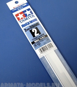 70129T Пластиковые стержни (квадратные белые матовые) 2х2мм длиной 40см (10шт), полистирин