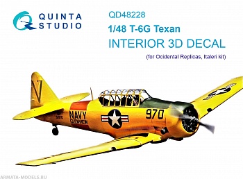 QD48228 3D Декаль интерьера кабины T-6G (Italeri)