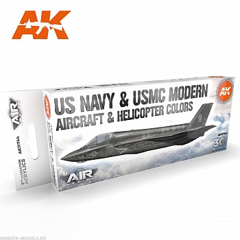 AK11744 Набор красок US Navy & USMC Modern Aircraft & Helicopter SET 3G