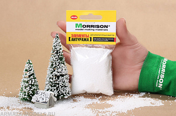 060-snp-001 Снег для макета. Гранулы 1мм. 50мл.